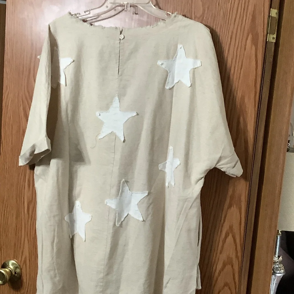 Beige Wide-Leg Pants and top with Distressed Detail a set - Picture 9 of 9